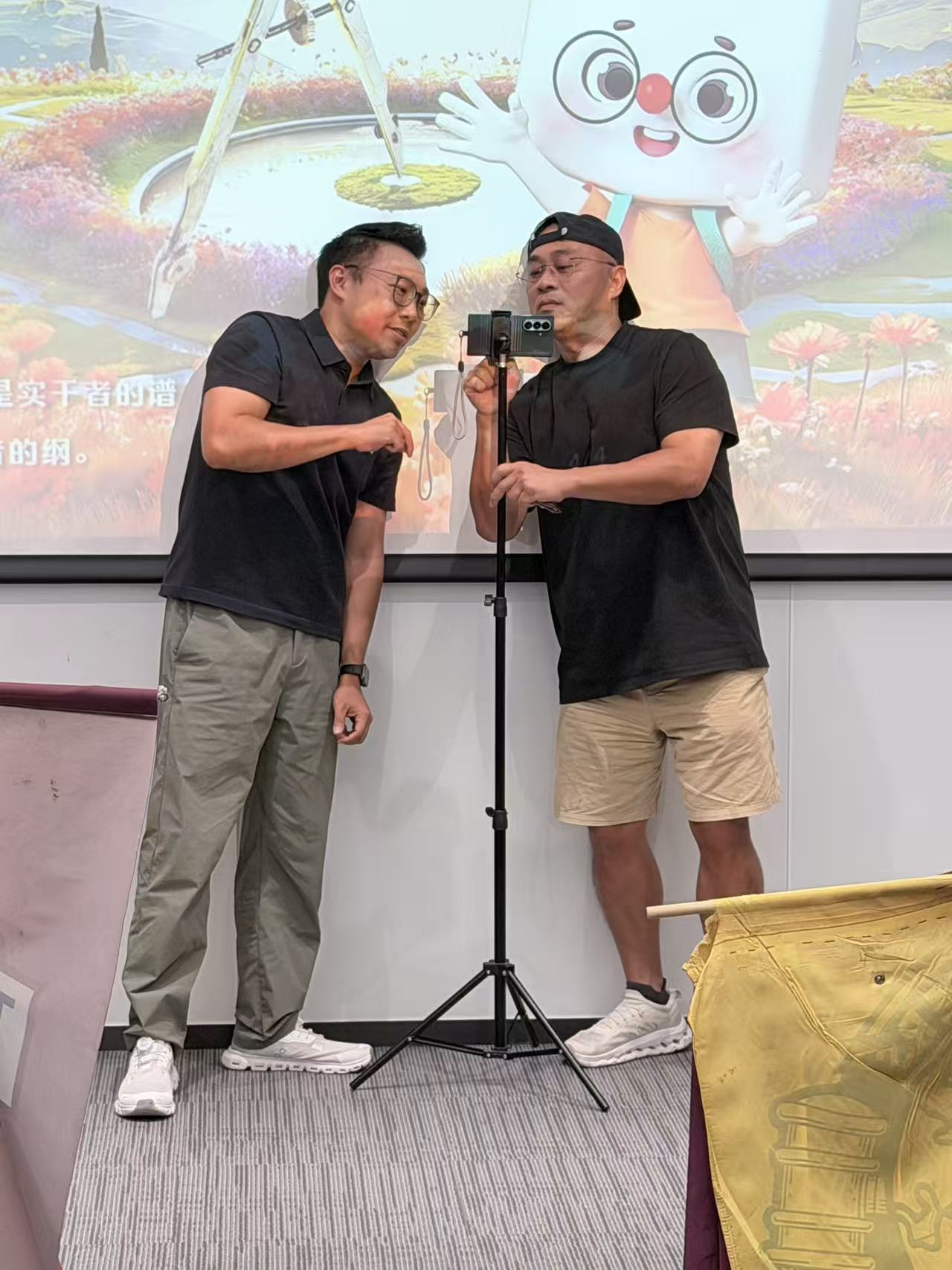 Danny and Jason at the on-camera station.