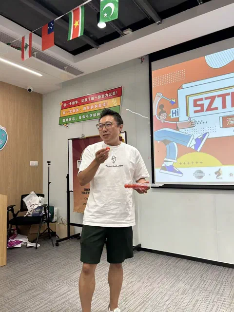 Danny as TME, with snacks in hand.
