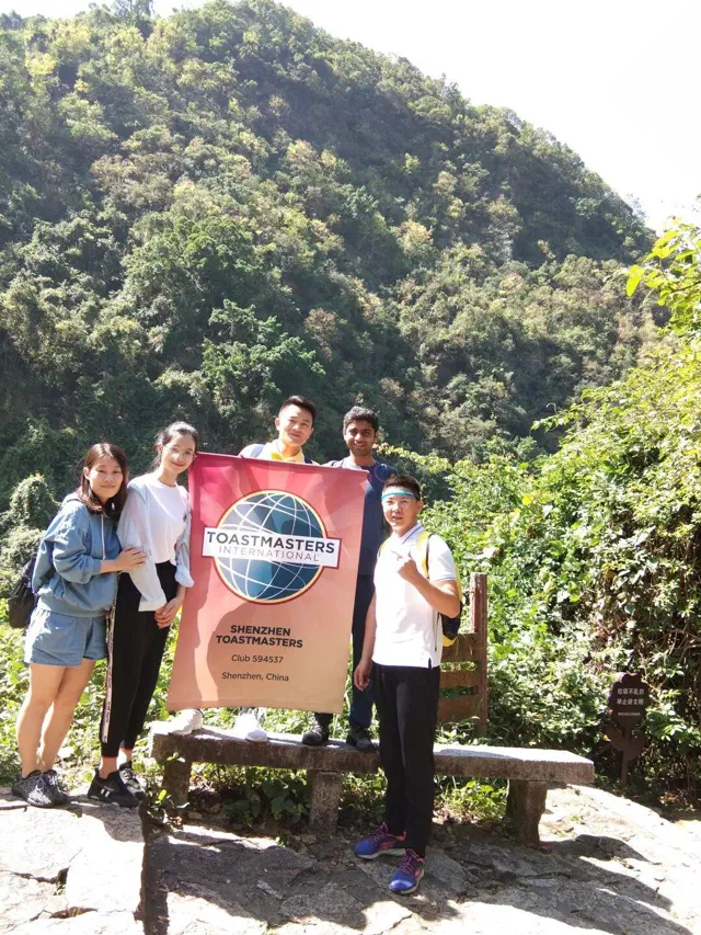 The banner, halfway up a valley